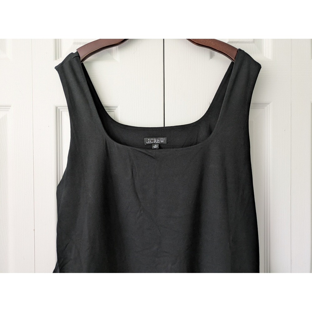J. Crew Drop Waist‎ Mixy Dress With Poplin Skirt Size L Black Midi NWT CJ497 - Picture 2 of 6